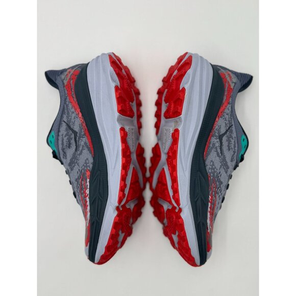 Hoka Mens Stinson 9.5B Running Gray Red Blue Athletic Shoes|1141530-WHF Cushion - Picture 13 of 16